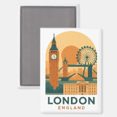 Vintage London England Travel | Retro  マグネット (正面/裏面)