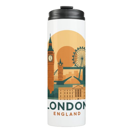 Vintage London England Travel Thermal Tumbler  タンブラー (正面)