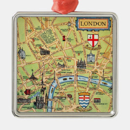 Vintage London Map Ornament メタルオーナメント