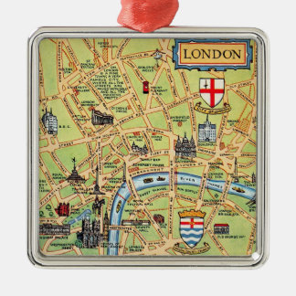 Vintage London Map Ornament メタルオーナメント