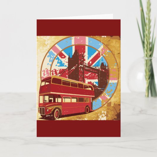 Vintage London Red Double Decker Bus カード (正面)