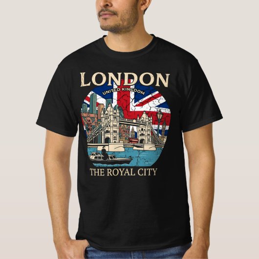 Vintage London The Royal City - ユニオンジャック Tシャツ (正面)
