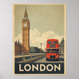 Vintage London Travel ポスター