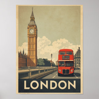 Vintage London Travel ポスター