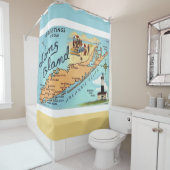 Vintage Long Island Map シャワーカーテン (インサイチュ)