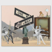 Vintage Look American Collage ラッピングペーパー (フラット)