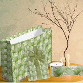 Vintage Look Green Yellow Ecru Patchwork  ギフトタグ