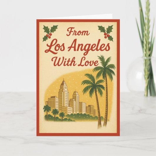 Vintage Los Angeles Christmas Folded シーズンカード (正面)