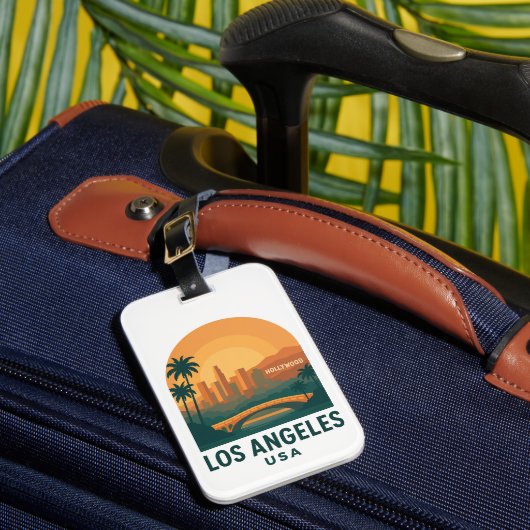 Vintage Los Angeles Luggage Tag – Retro Hollywood  ラゲッジタグ (正面インサイチュ1)