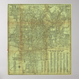Vintage Los Angeles Map Poster 1920 ポスター