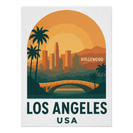 Vintage Los Angeles Travel Poster – Retro USA ポスター