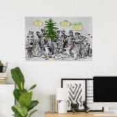 Vintage Louis Wain Cats Christmas Party Poster ポスター (ホームオフィス)