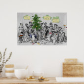 Vintage Louis Wain Cats Christmas Party Poster ポスター (キッチン)