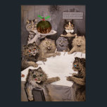 Vintage Louis Wain Cats Christmas Party Poster ポスター<br><div class="desc">This gorgeous festive themed vintage cat poster by famous English feline artist Louis Wain (1860-1939) is called 'Every Dog Has His Day and Every Cat Her Two Afternoons.' The illustration features what looks like a Christmas office party at a local restaurant. A sign on the wall reads 'Merry Christmas to...</div>