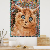 Vintage Louis Wain Wallpaper Cat Art Poster ポスター (キッチン)