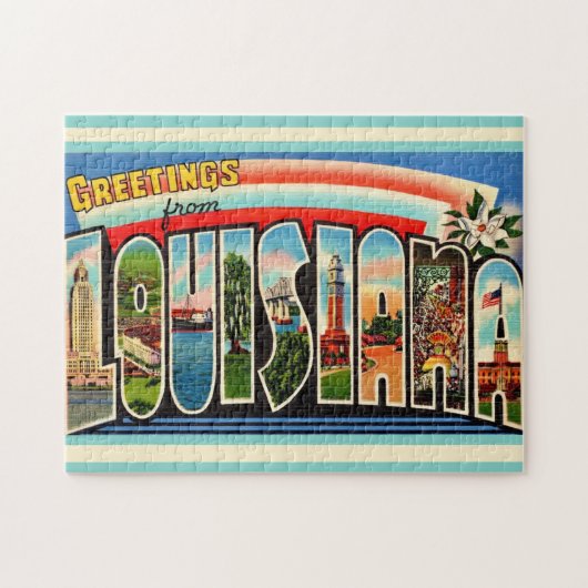 Vintage LouisianaPostcard 11x14 ジグソーパズル (横)