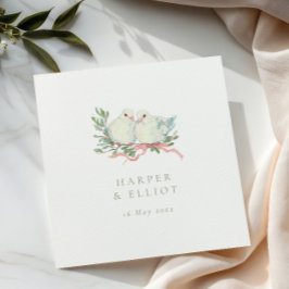 Vintage Love Birds & Bow Sage & Pink Wedding