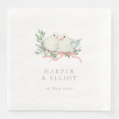 Vintage Love Birds & Bow Sage & Pink Wedding (正面)