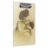 Vintage love couple kissing sepia illustration クリップボード (右)