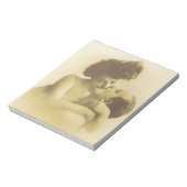 Vintage love couple kissing sepia illustration ノートパッド (回転)