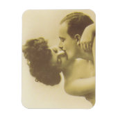 Vintage love couple kissing sepia illustration マグネット (縦)
