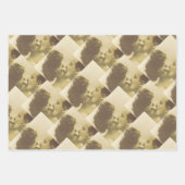 Vintage love couple kissing sepia illustration ラッピングペーパーシート (正面3)