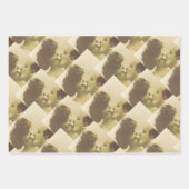 Vintage love couple kissing sepia illustration ラッピングペーパーシート (正面2)