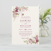 Vintage Love Doves Elegant QR Code Wedding 招待状 (スタンド正面)