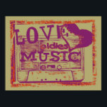 Vintage Love oldies music Poster ポスター<br><div class="desc">Vintage Love oldies music Poster</div>