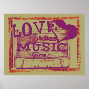 Vintage Love oldies music Poster ポスター
