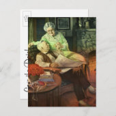 Vintage Love, Romance, Romantic, Save the Date 案内ポストカード (正面/裏面)