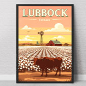 Vintage Lubbock Texas ポスター