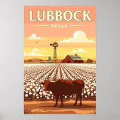 Vintage Lubbock Texas ポスター (正面)