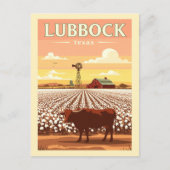Vintage Lubbock Texas ポストカード (正面)
