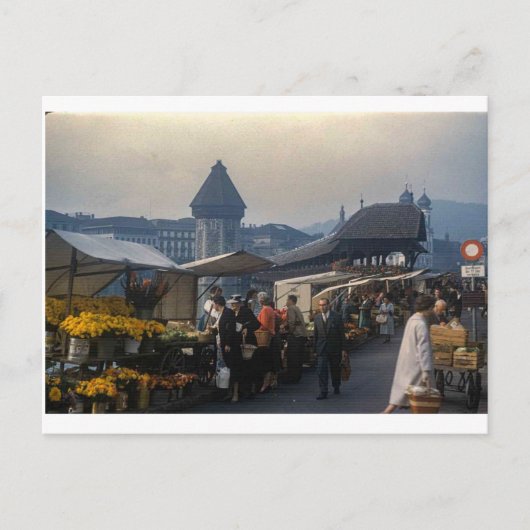 Vintage Lucerne Switzerland Postcard 1959 ポストカード (正面)