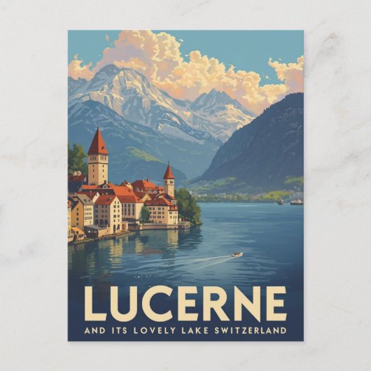 Vintage Lucerne Switzerland Travel ポストカード (正面)