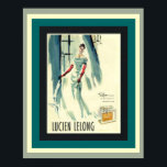 Vintage Lucien Lelong French Perfume Poster ポスター<br><div class="desc">Unique,  Vintage,  Lucien Lelong French Parfum Advertisment Poster. Measures 16 x 20</div>