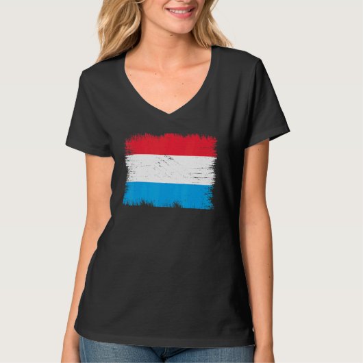 Vintage Luxembourg Flag Luxembourg Independence Da Tシャツ (正面)