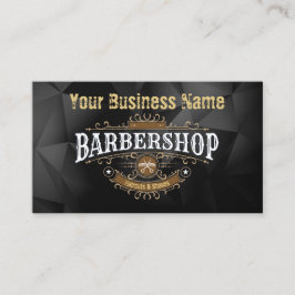 Vintage Luxury Logo Professional Barbershop Gold 名刺