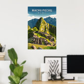 Vintage Machu Picchu Incan Travel Art ポスター (ホームオフィス)