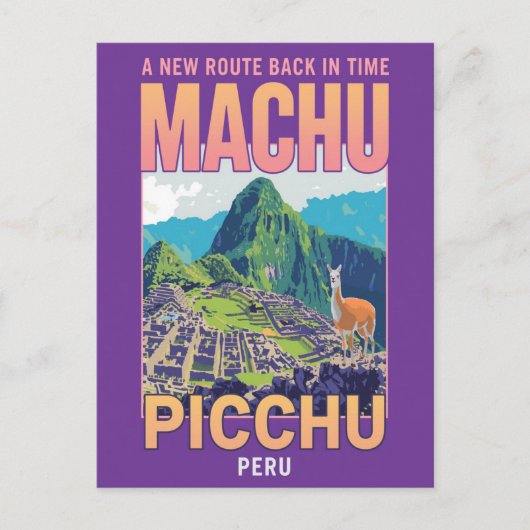 Vintage Machu Picchu Peru Travel ポストカード (正面)