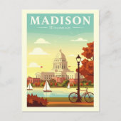 Vintage Madison Wisconsin ポストカード (正面)