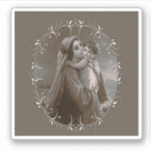 Vintage Madonna and Child with Silver Frame シール (正面)