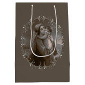 Vintage Madonna and Child with Silver Frame ミディアムペーパーバッグ (裏面)