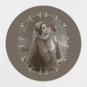 Vintage Madonna and Child with Silver Frame ラベル (デザイン1)