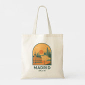 Vintage Madrid Spain Travel Illustration | Retro  トートバッグ (裏面)