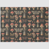 Vintage Magic Mushroom Moths Dark Academia 薄葉紙 (正面)