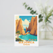Vintage Majorca, Spain Beach Travel ポストカード (スタンド正面)