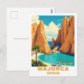 Vintage Majorca, Spain Beach Travel ポストカード (正面/裏面)