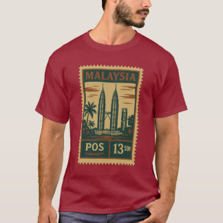 Vintage Malaysia Postage Stamp Shirt Tシャツ
